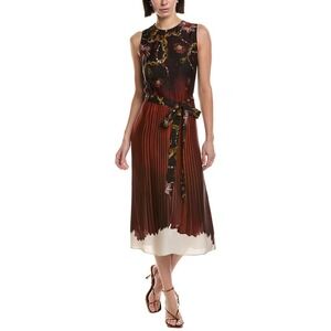 Marchesa Notte Printed Georgette Midi Dresst Size 2 MSRP $565